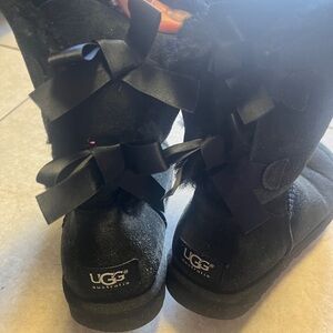 UGG Black Boots with Bows
